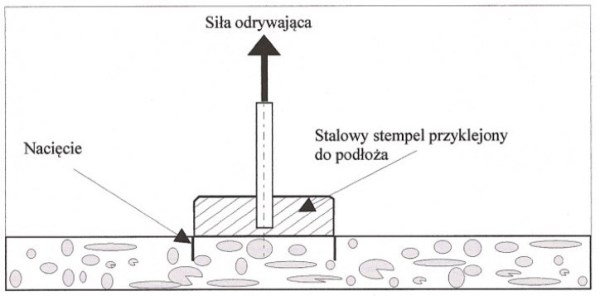 Schemat badania "pull-off"